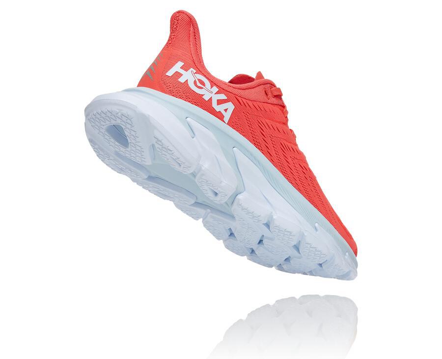 Hoka One One Løbesko Dame - Clifton Edge - Rød/Hvide - 480629QRO